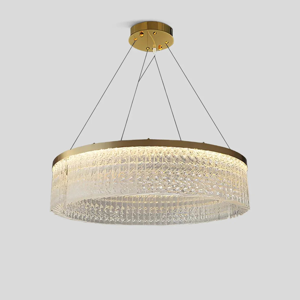 flairel Round Halo Crystal Chandelier for Living Room