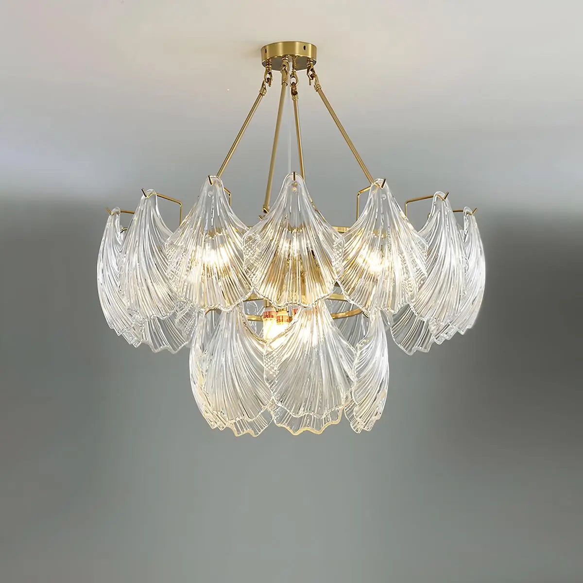 flairel Vintage Rowan Glass Shell Chandelier