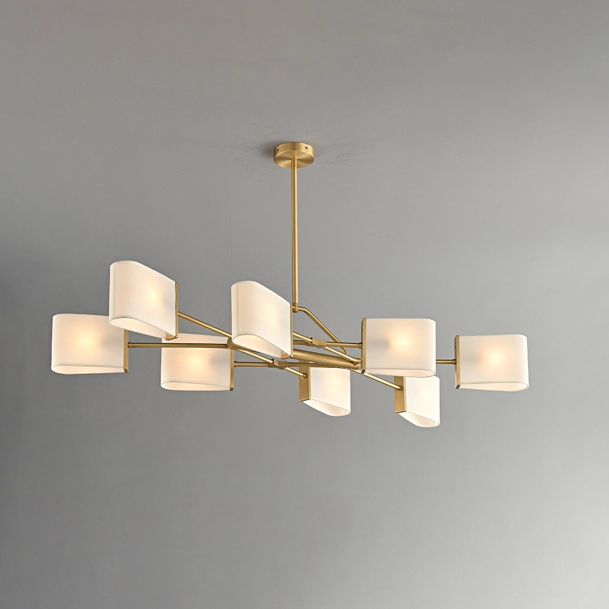flairel American Retro Brass Fabric Chandelier