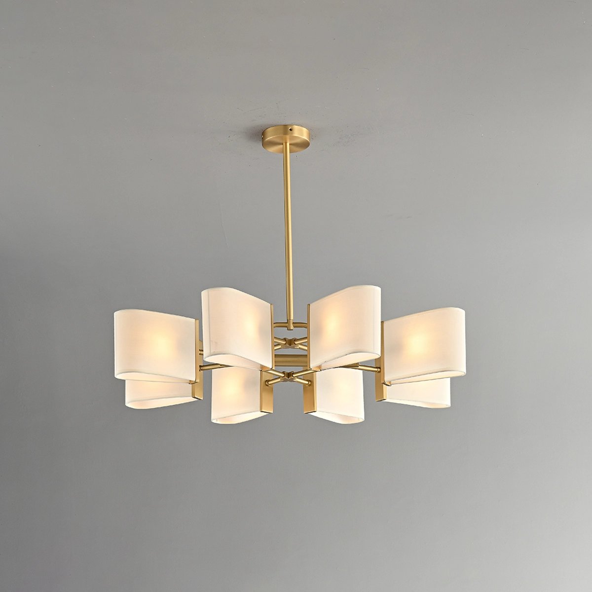 flairel American Retro Brass Fabric Chandelier
