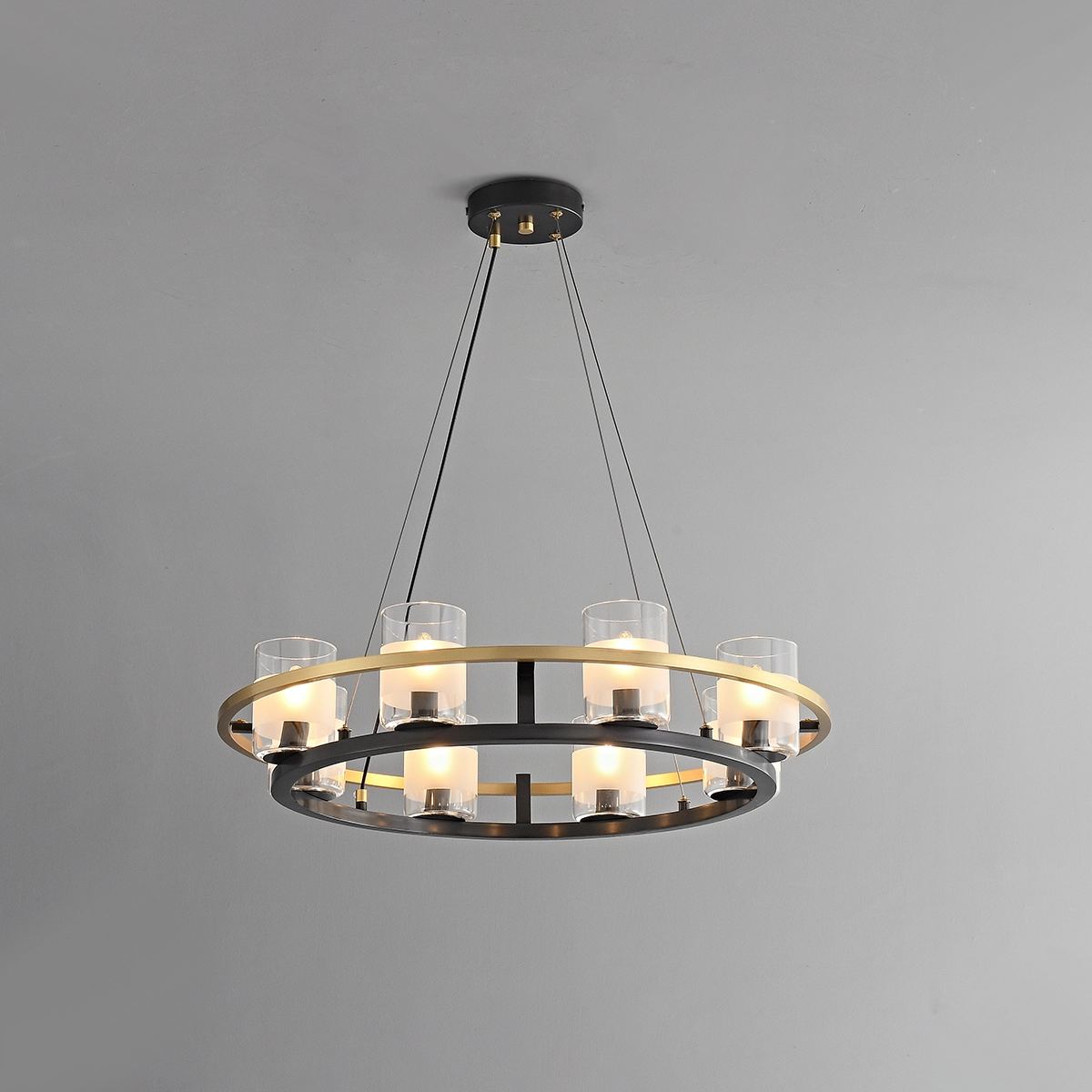 flairel Nordic Art Simulation Candle Glass Chandelier