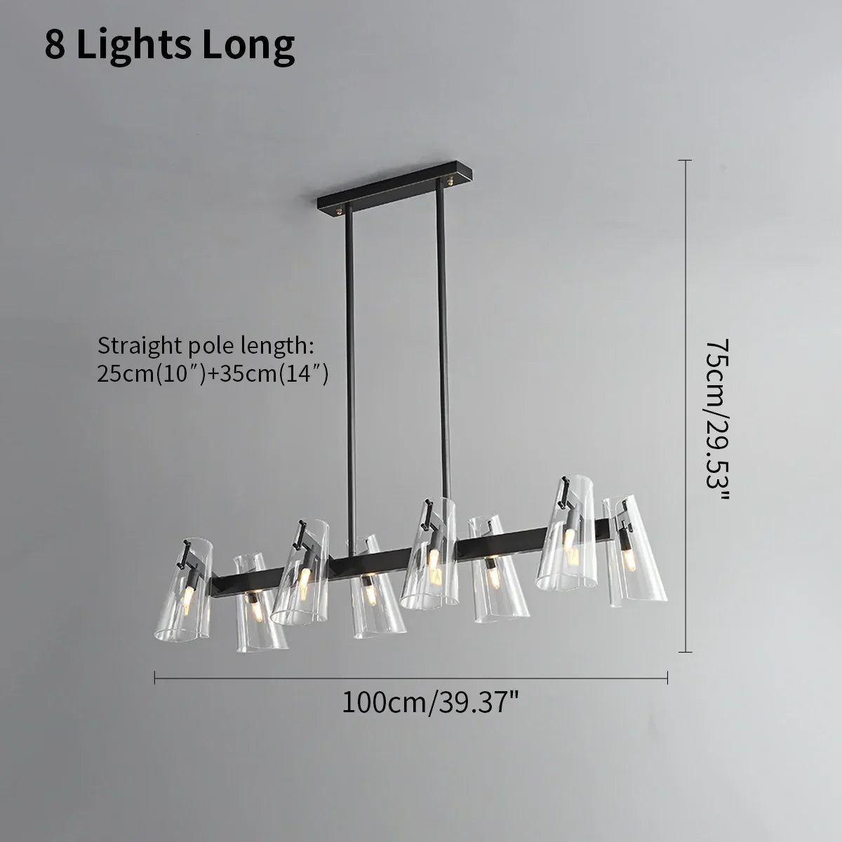 flairel Modern All-Copper Acrylic Chandelier for Dining Room