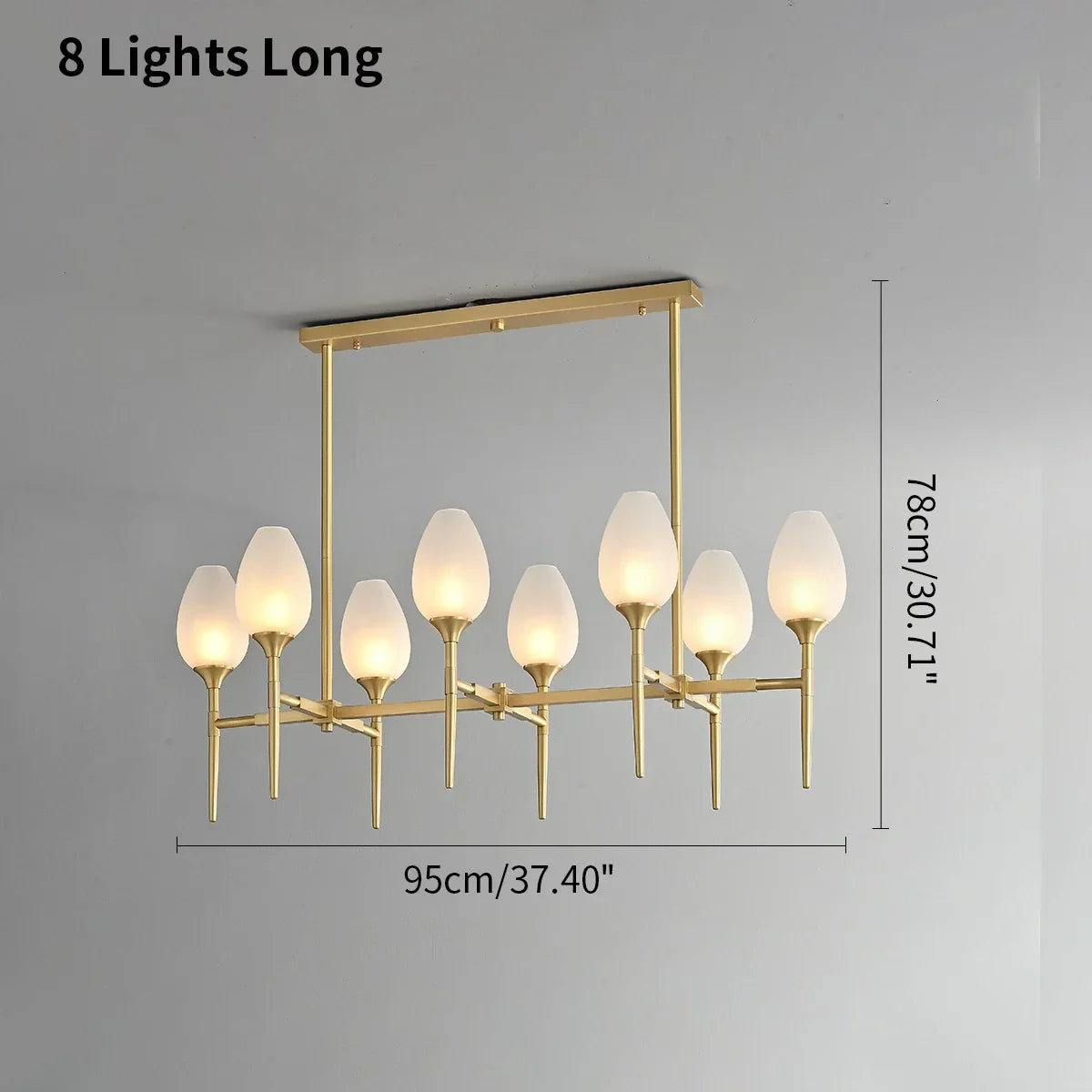 flairel American All-Copper Bud Glass Chandelier
