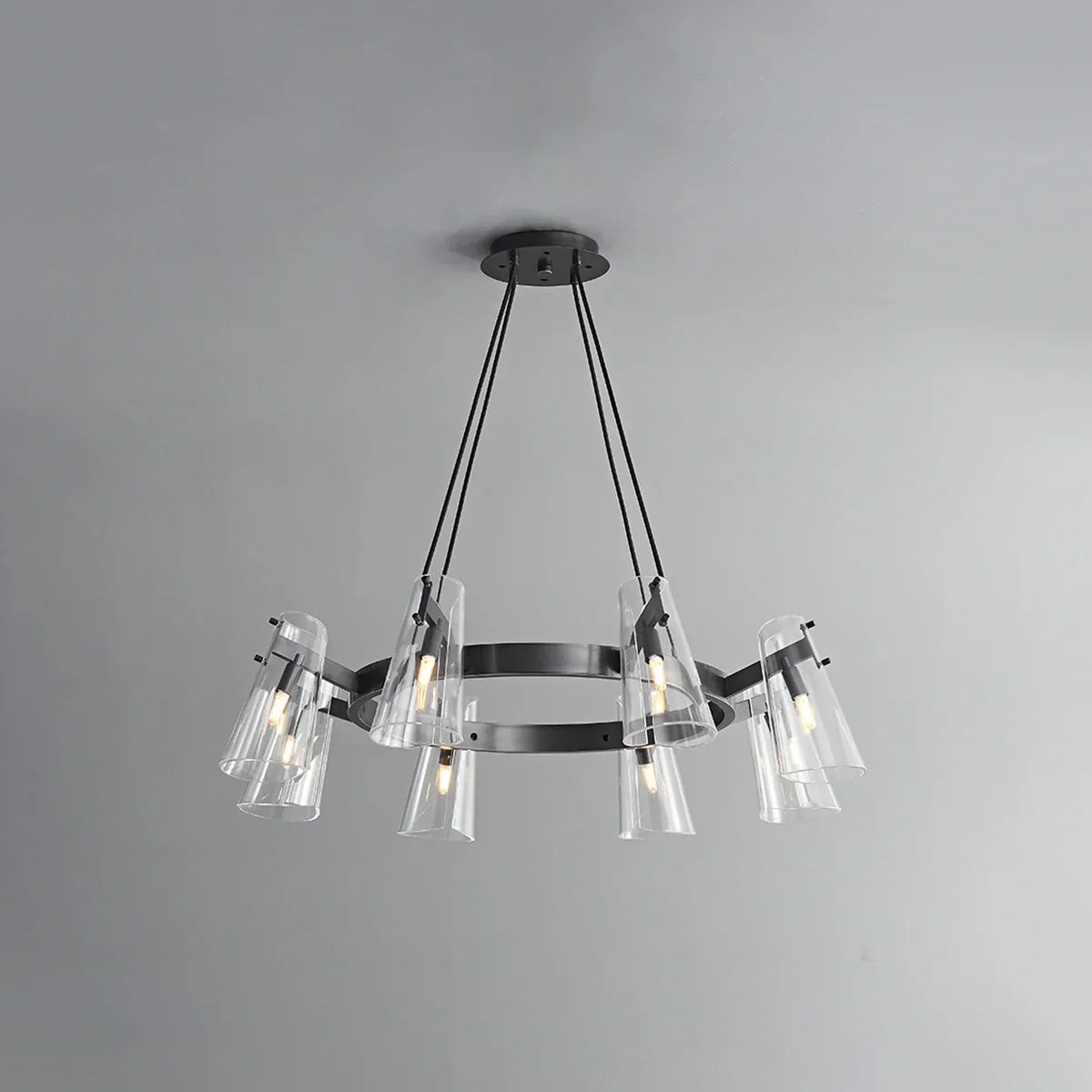 flairel Modern All-Copper Acrylic Chandelier for Dining Room