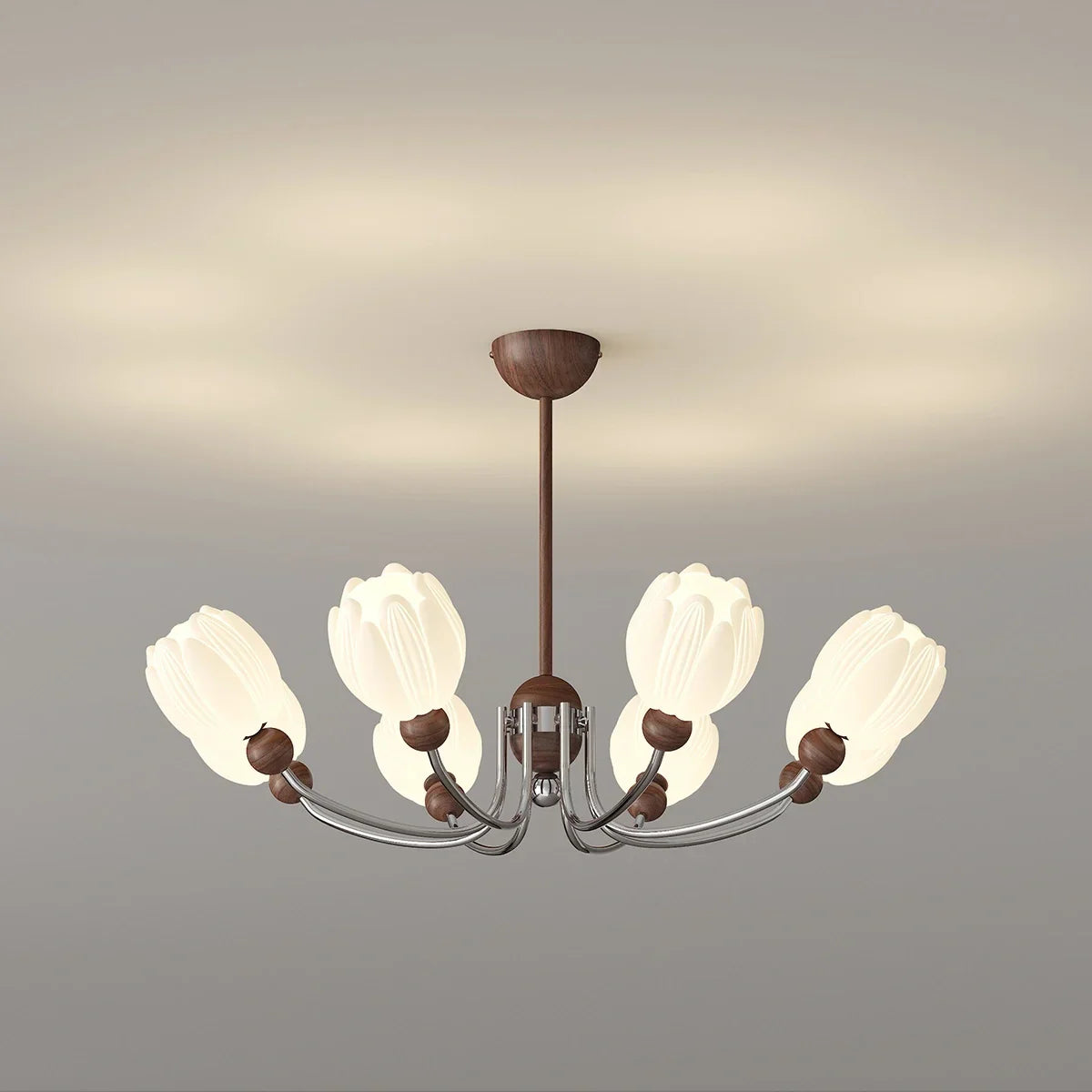 flairel French Retro Flower Chandelier for Living Room