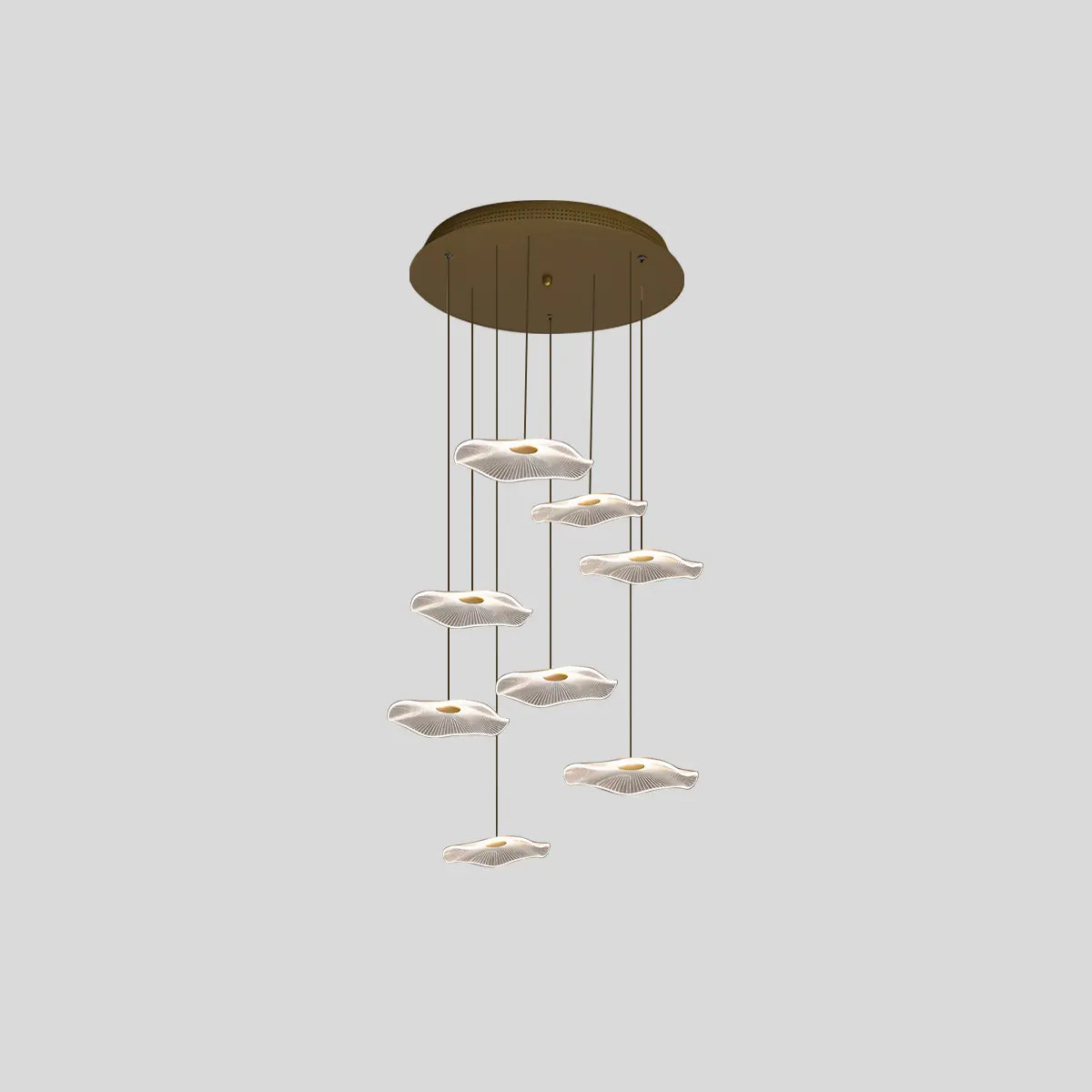 flairel Rotasu Lotus Leaf Staircase Chandelier