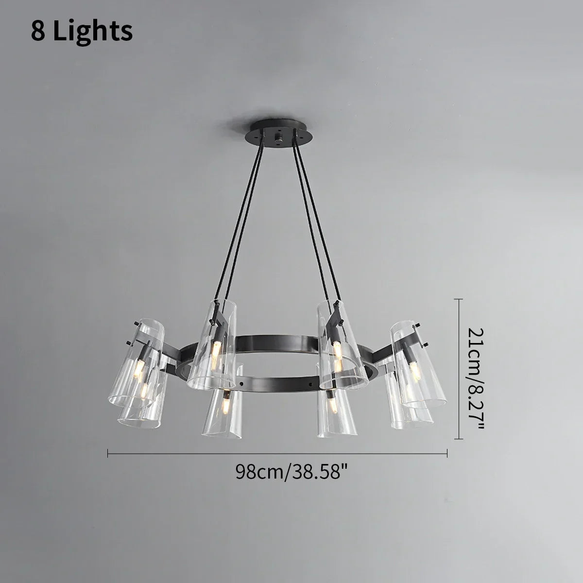 flairel Modern All-Copper Acrylic Chandelier for Dining Room