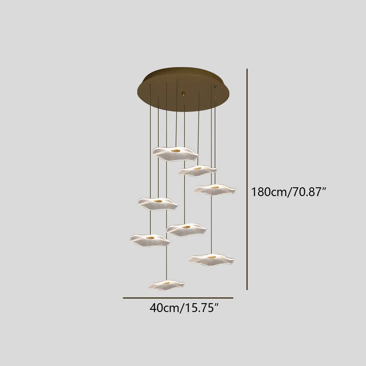 flairel Rotasu Lotus Leaf Staircase Chandelier