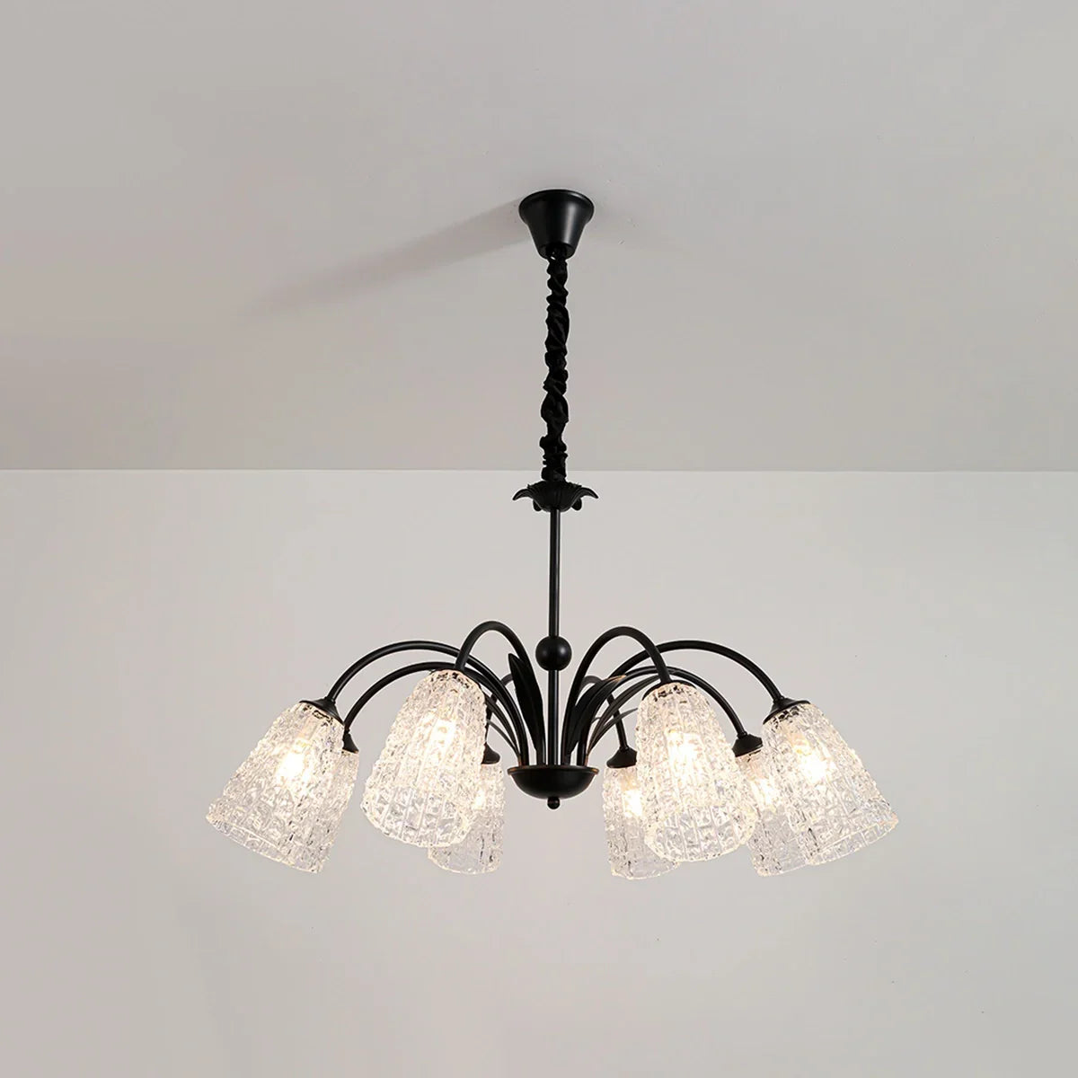 flairel American Retro Iron Glass Chandelier