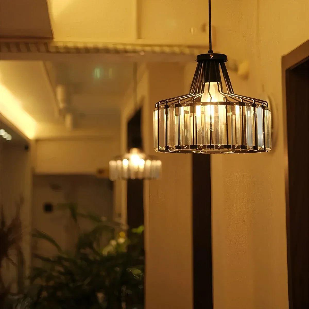 flairel Modern Iron Art Glass Pendant Lamp for Kitchen