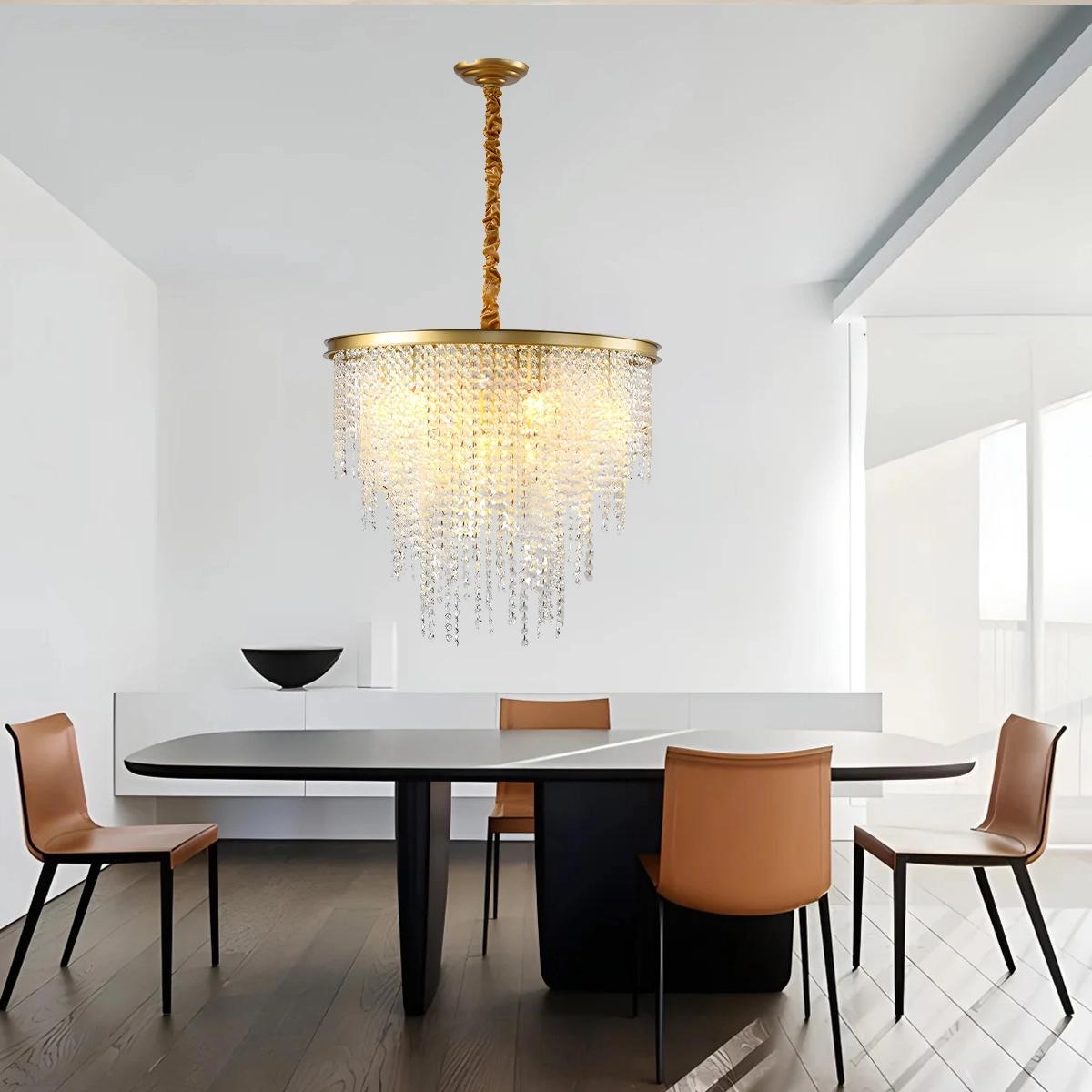 flairel Octagonal Beaded Crystal Chandelier