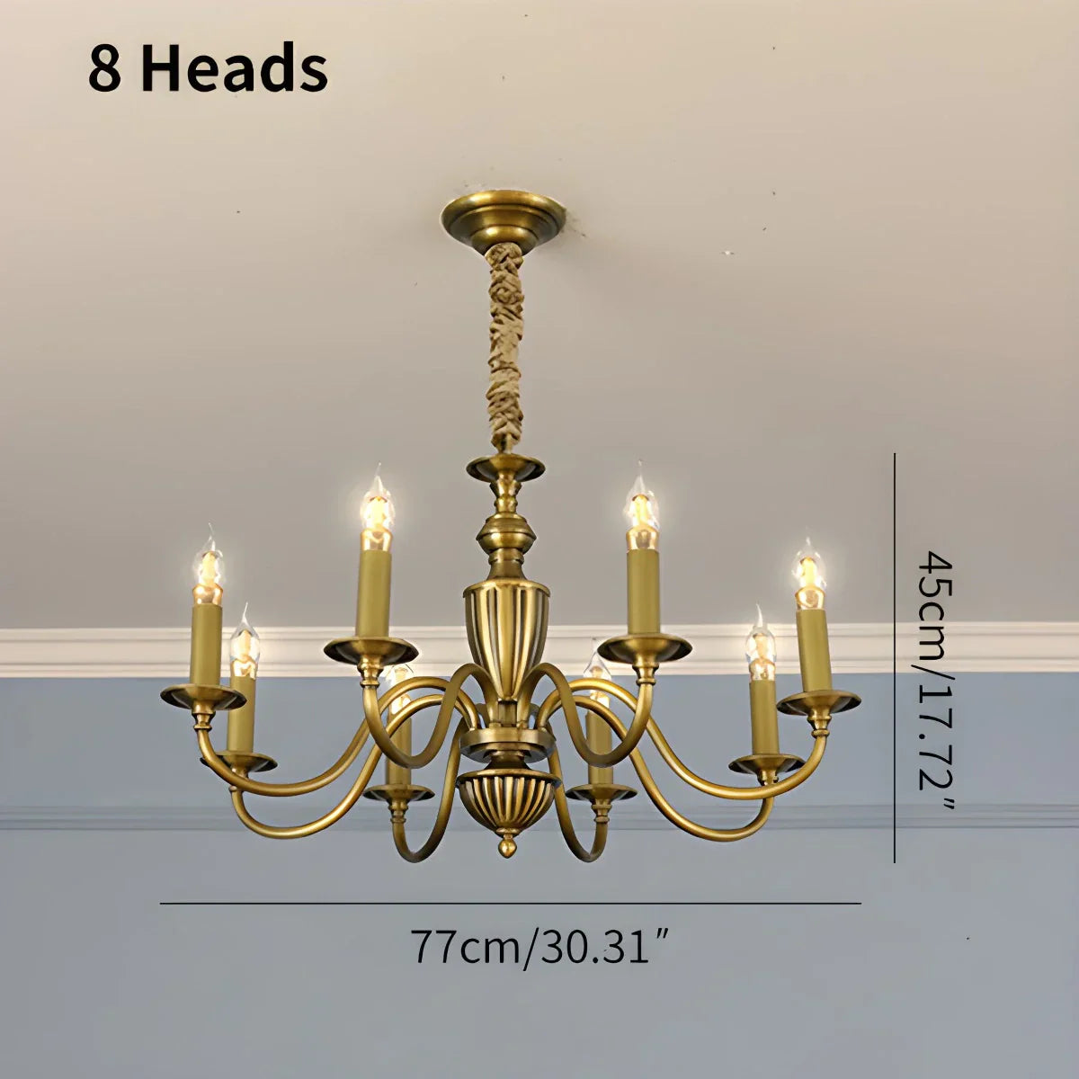 flairel American Vintage Candle Copper Chandelier