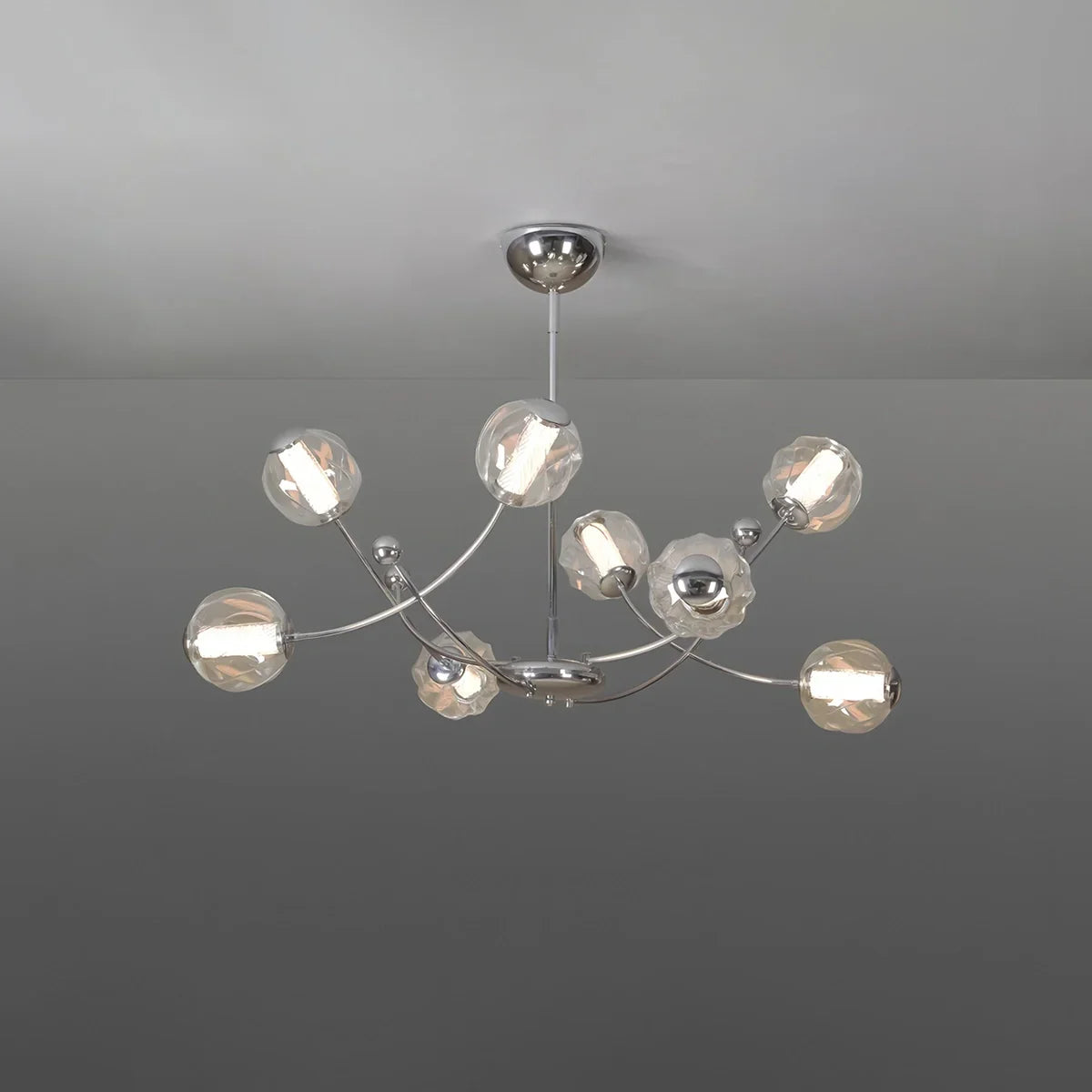 flairel French Minimalist Glass Ball Chandelier