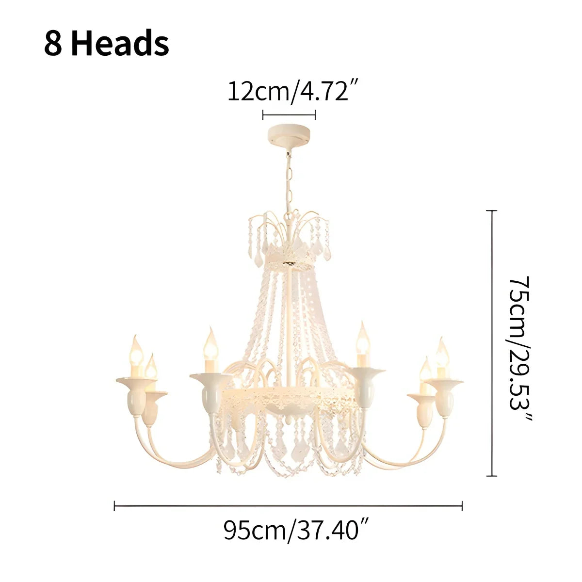 flairel French Candle Crystal Chandelier