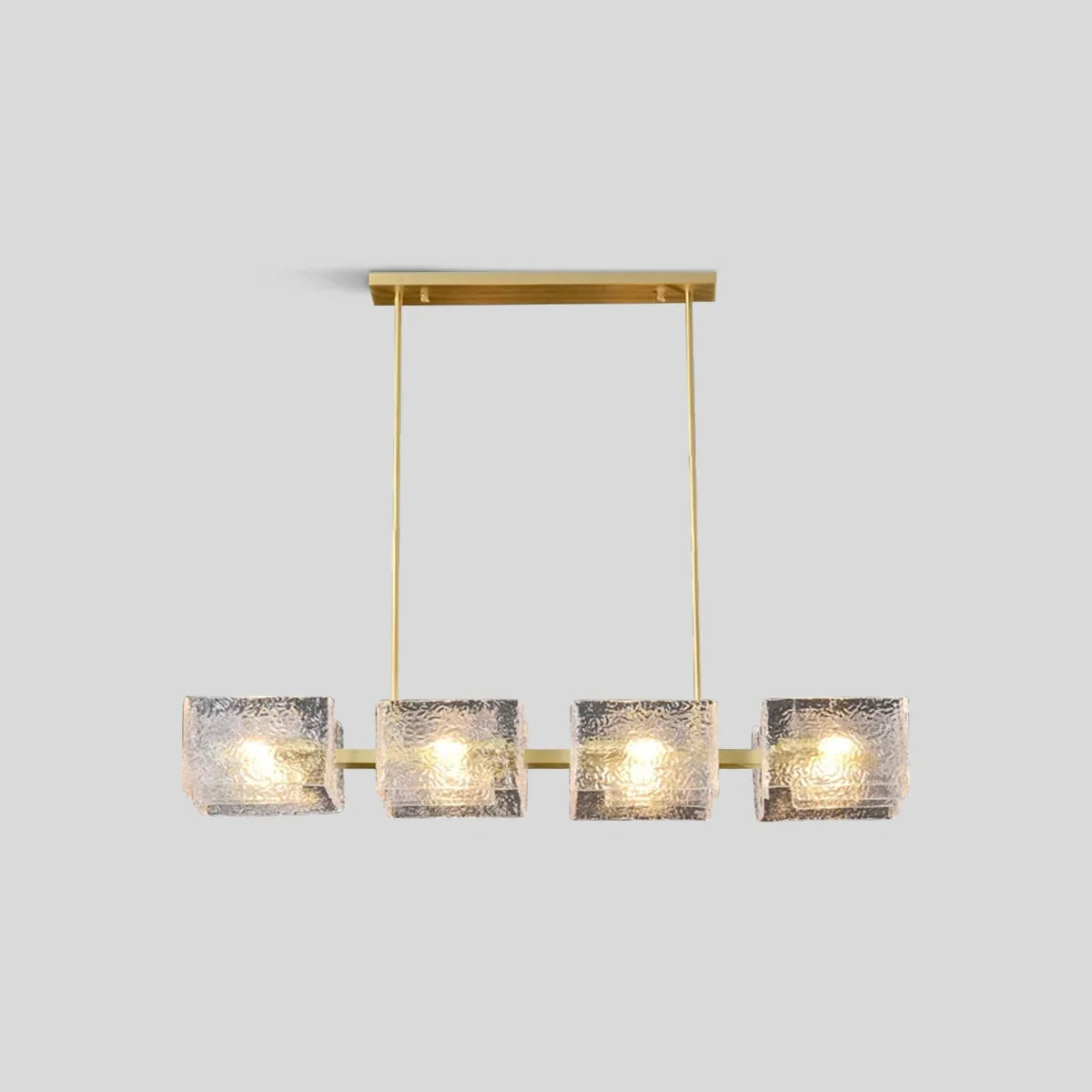 flairel Textured Glass Linear Chandelier for Dining Room