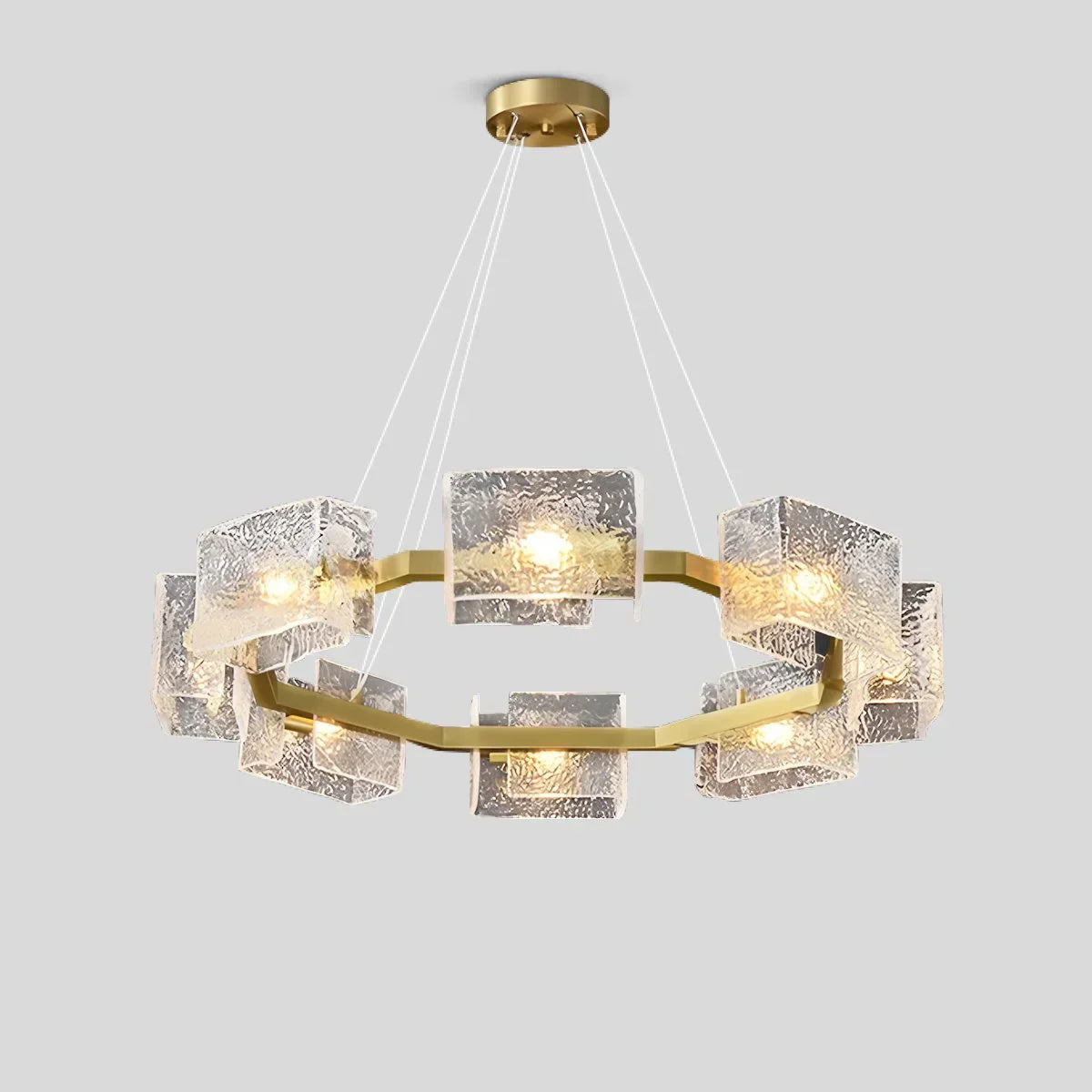 flairel Textured Glass Round Chandelier