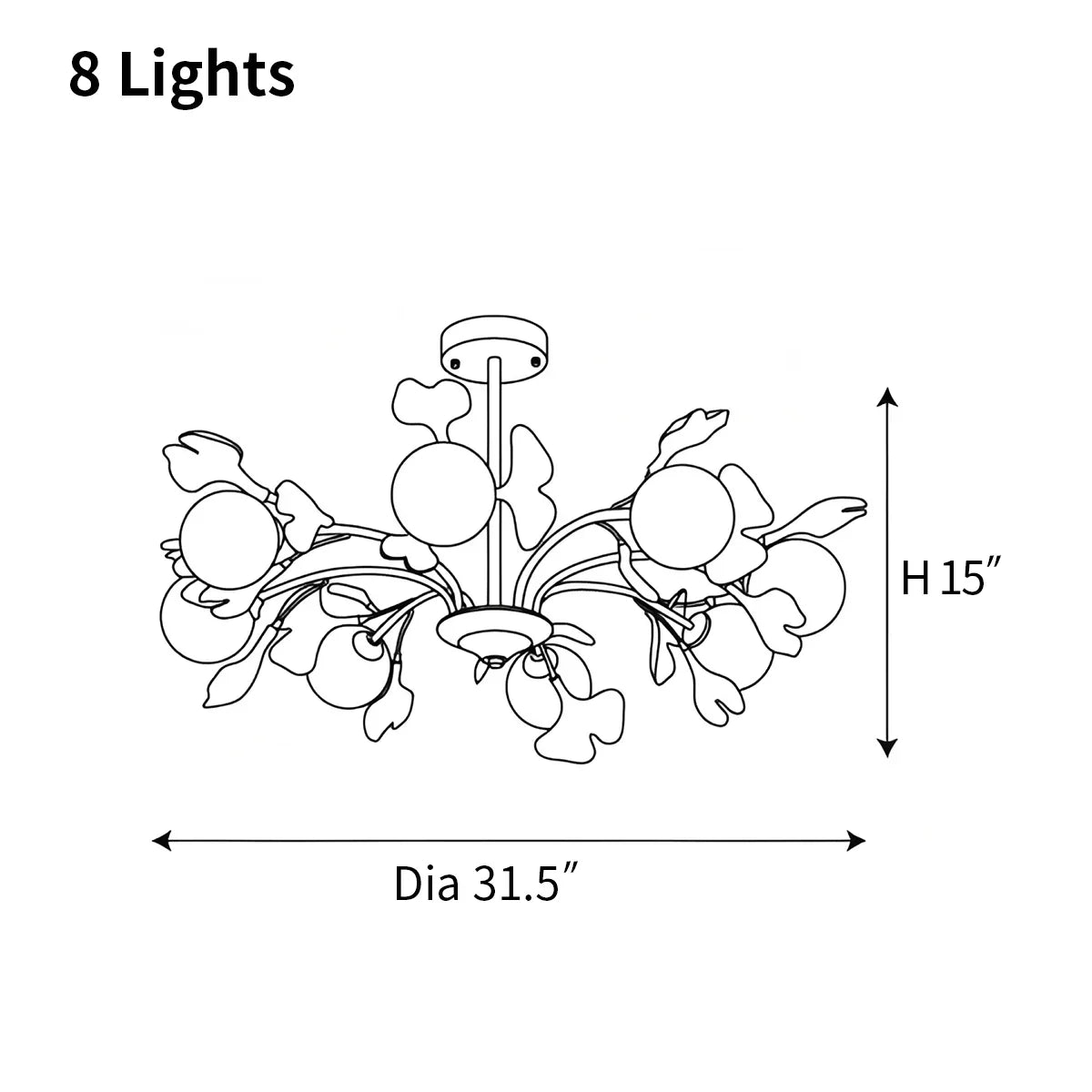flairel Thalassa Ginkgo Chandelier for Living Room