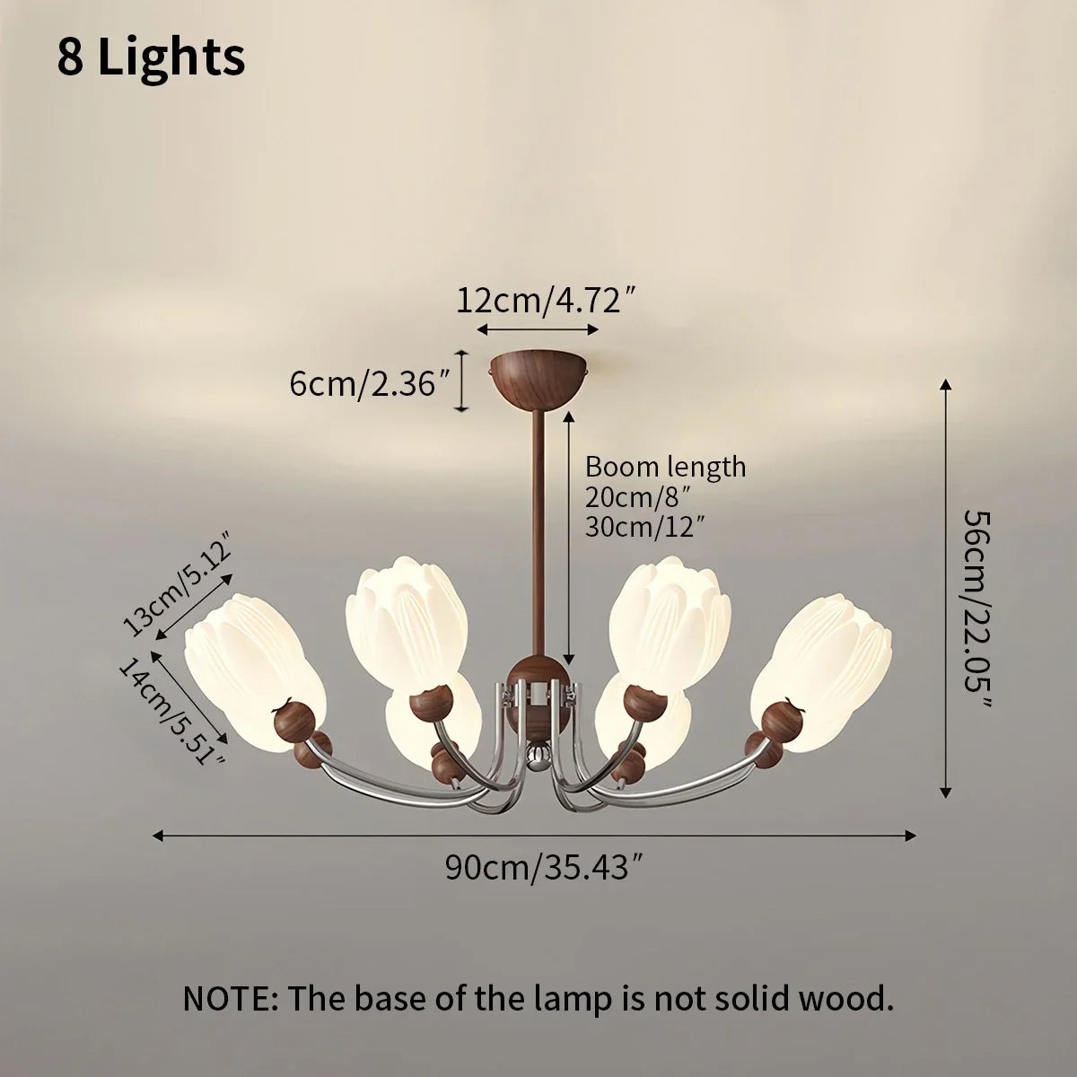 flairel French Retro Flower Chandelier for Living Room