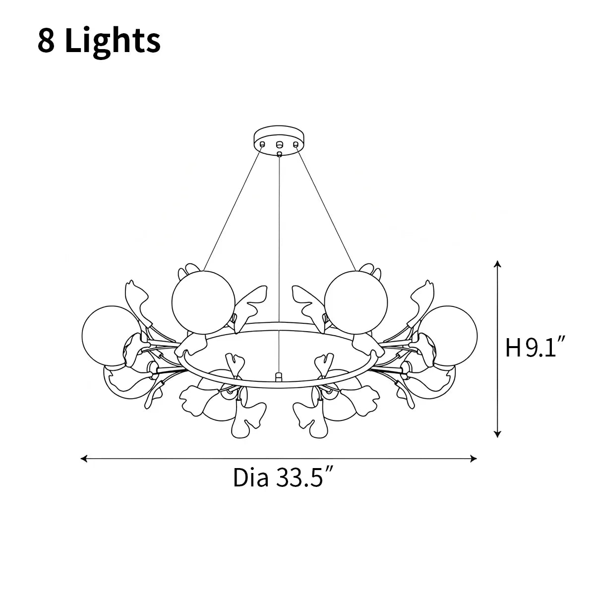flairel Evander Ginkgo Chandelier for Dining Area