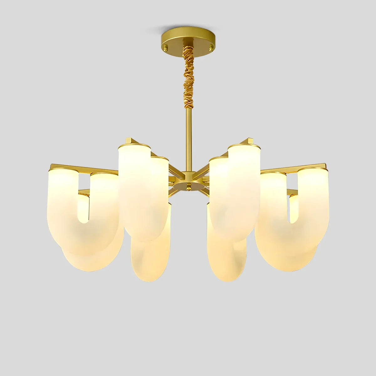 flairel U-Shaped Milk Glass Chandelier