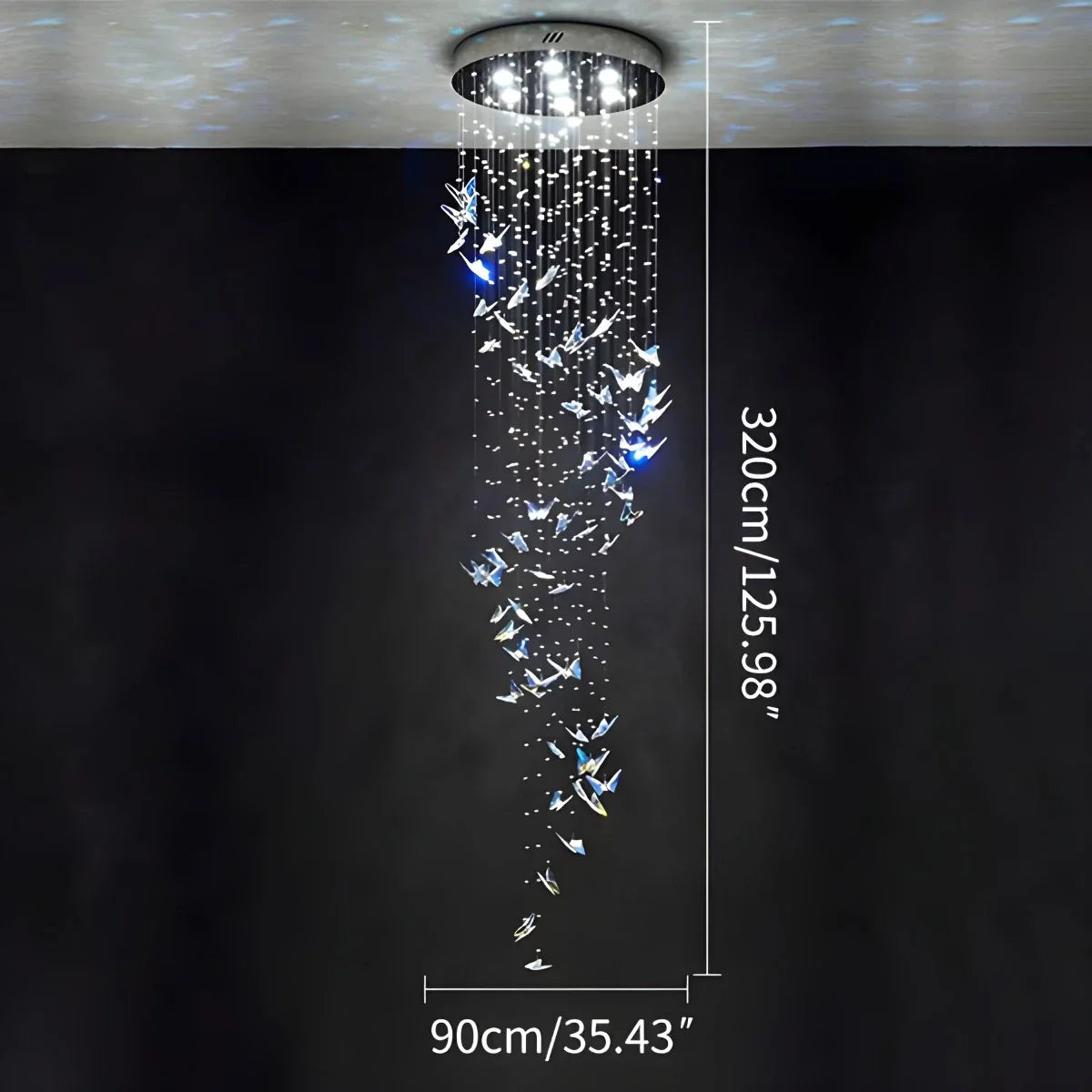 flairel Butterfly Chandelier Hanging Lights for Staircase