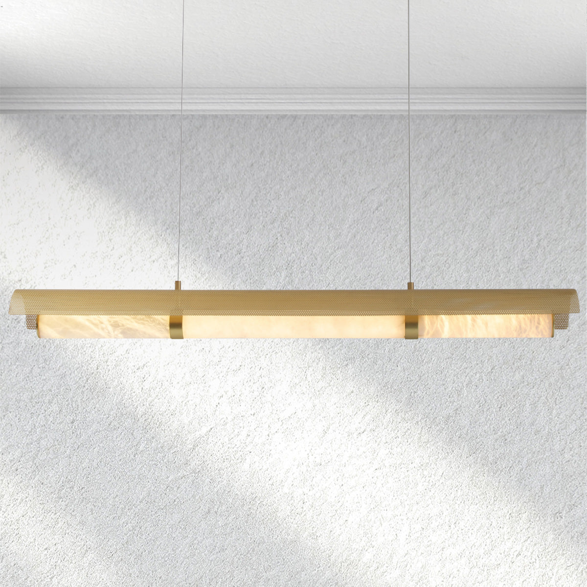 flairel Mirage Alabaster Linear Chandelier