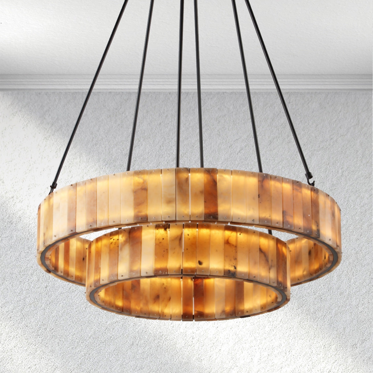 flairel Eterna Alabaster Round Chandelier