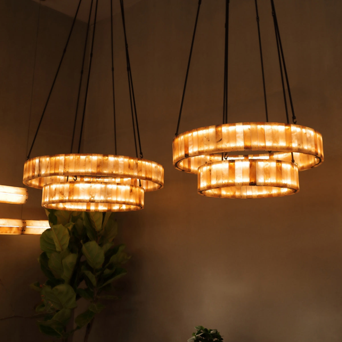 flairel Eterna Alabaster Round Chandelier