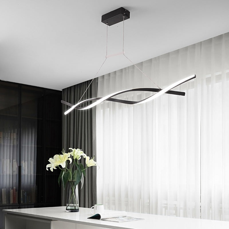 flairel LED Linear Wave Chandelier for Dining Room