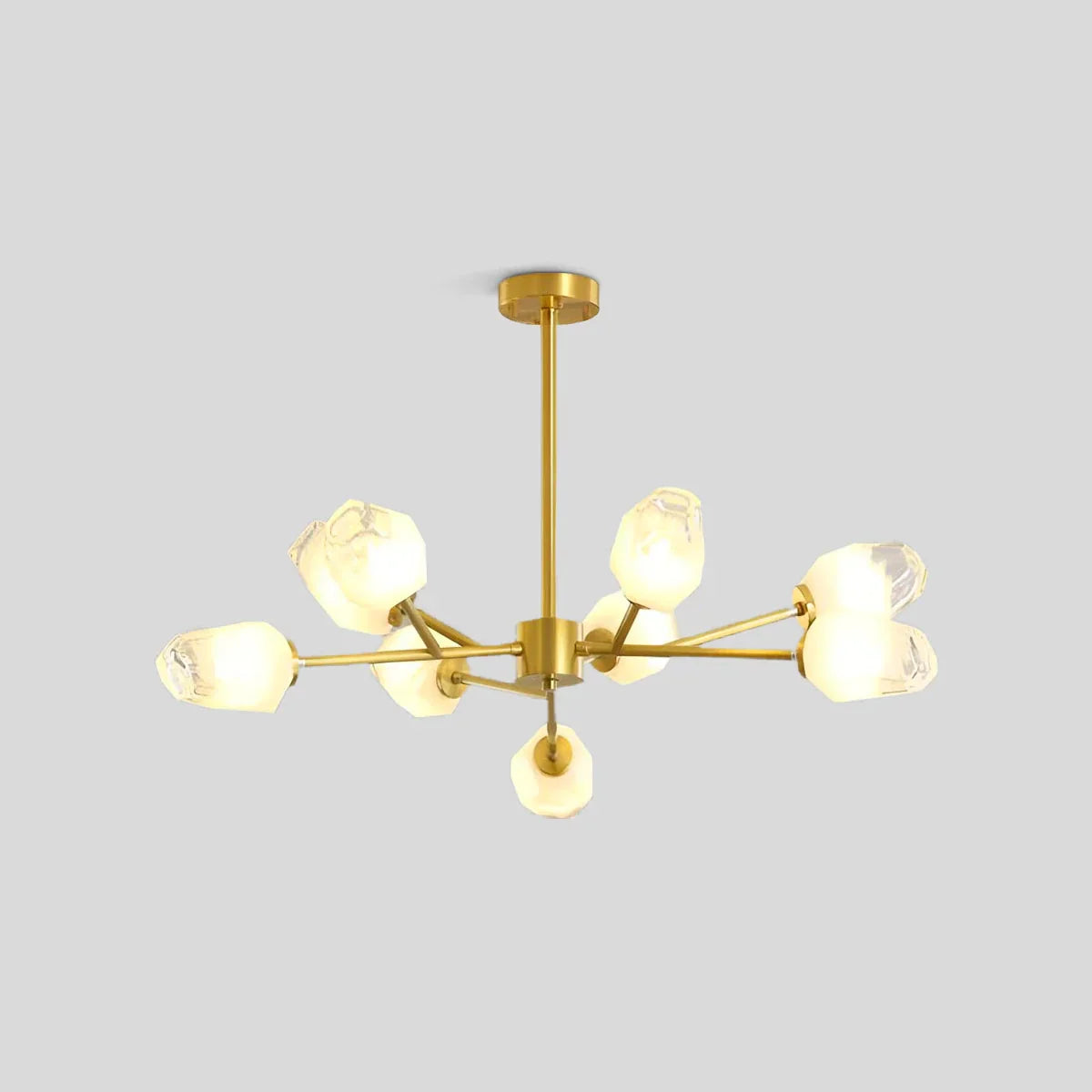 flairel Crystal Bud Copper Chandelier for Living Room