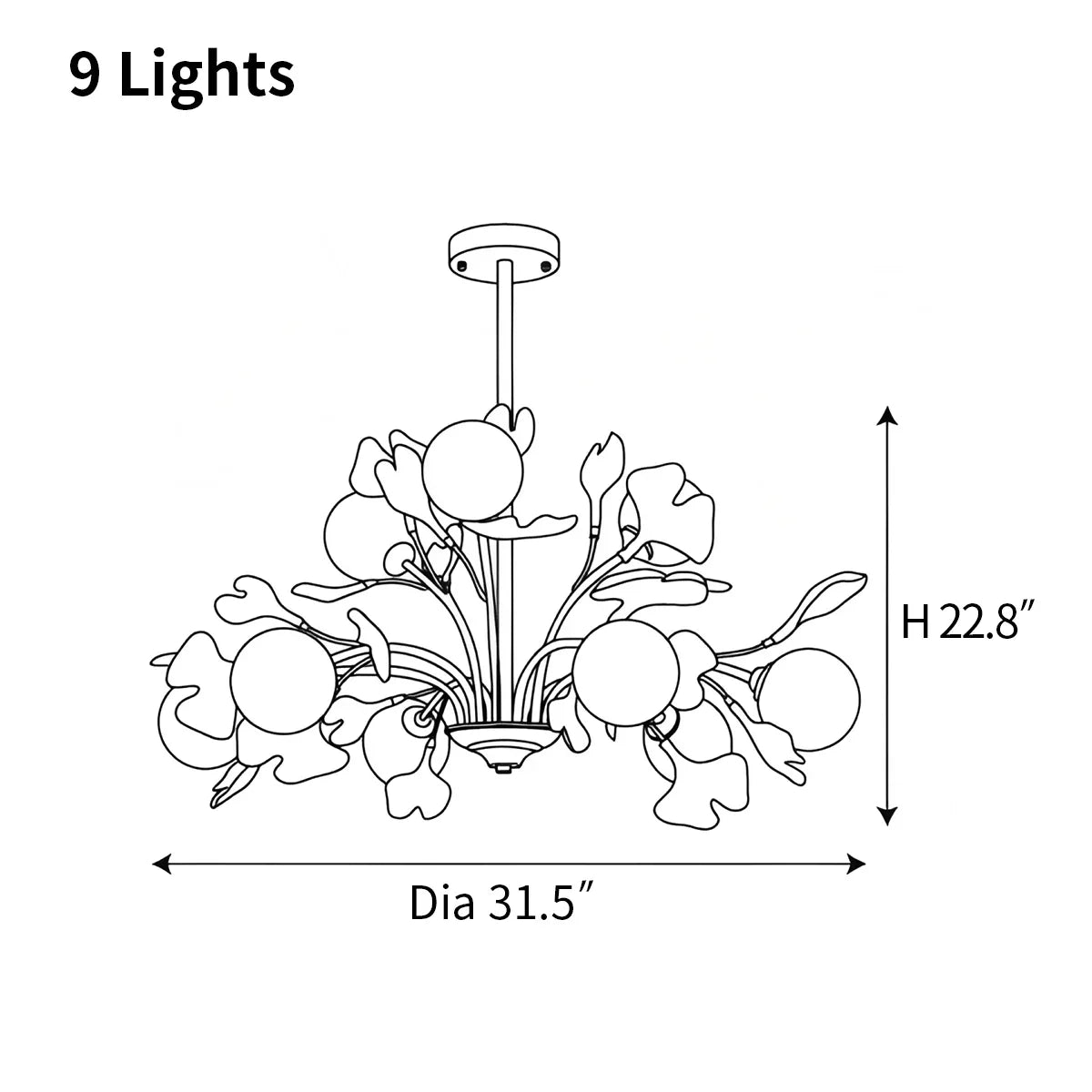 flairel Thalassa Ginkgo Chandelier for Living Room