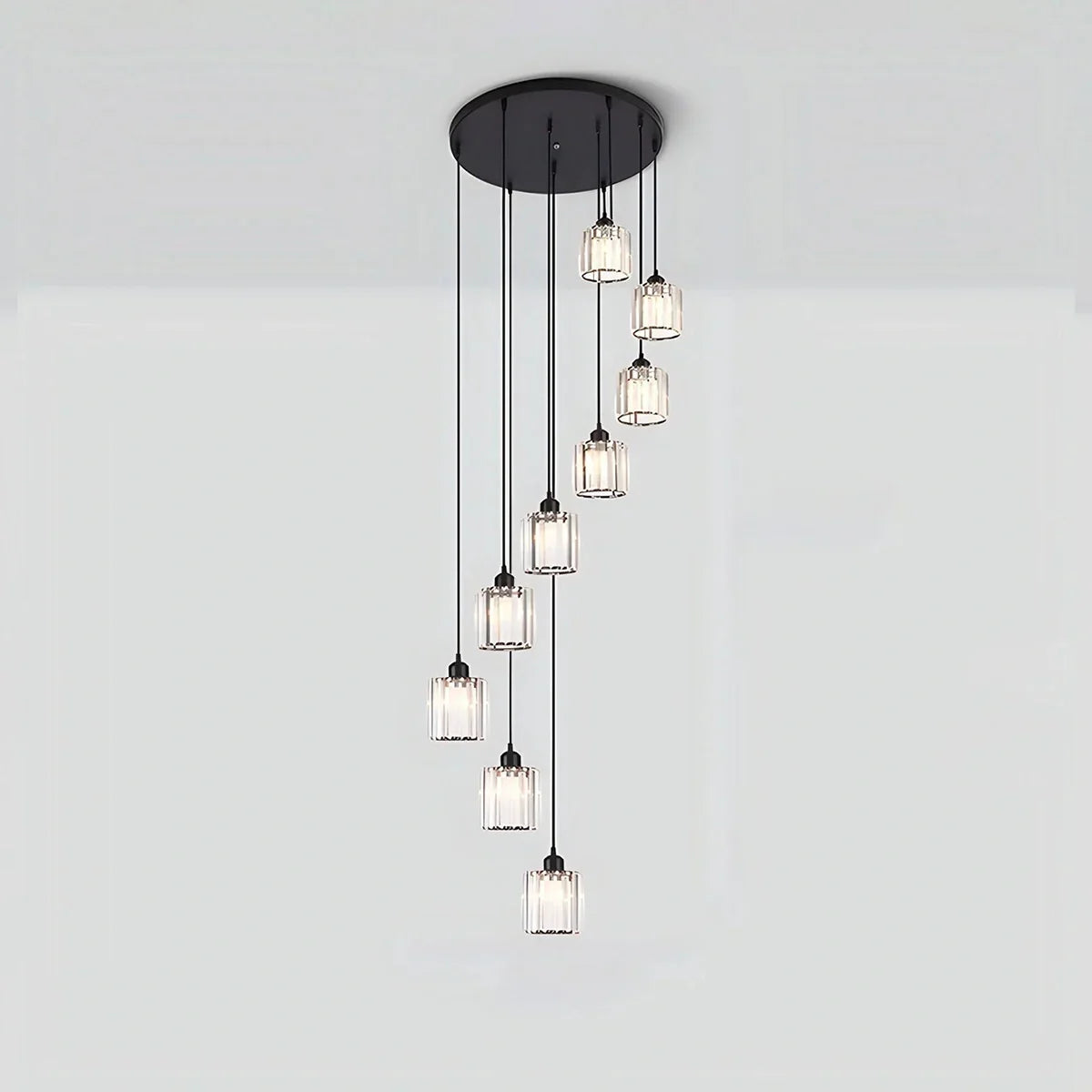 flairel Kristy Modern Minimalist Glass Chandelier
