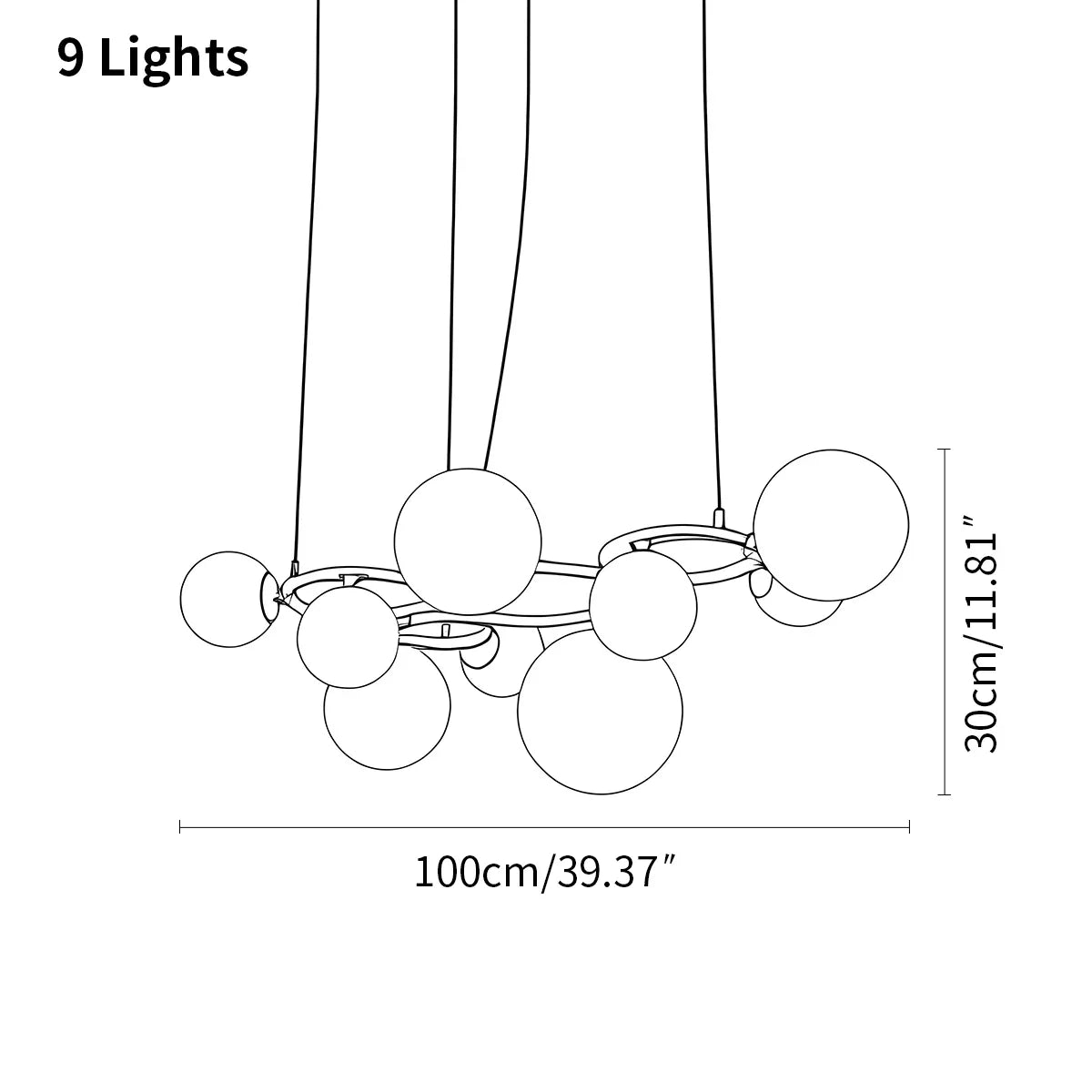 flairel Luxurious Single-Tone Glass Spheres Chandelier