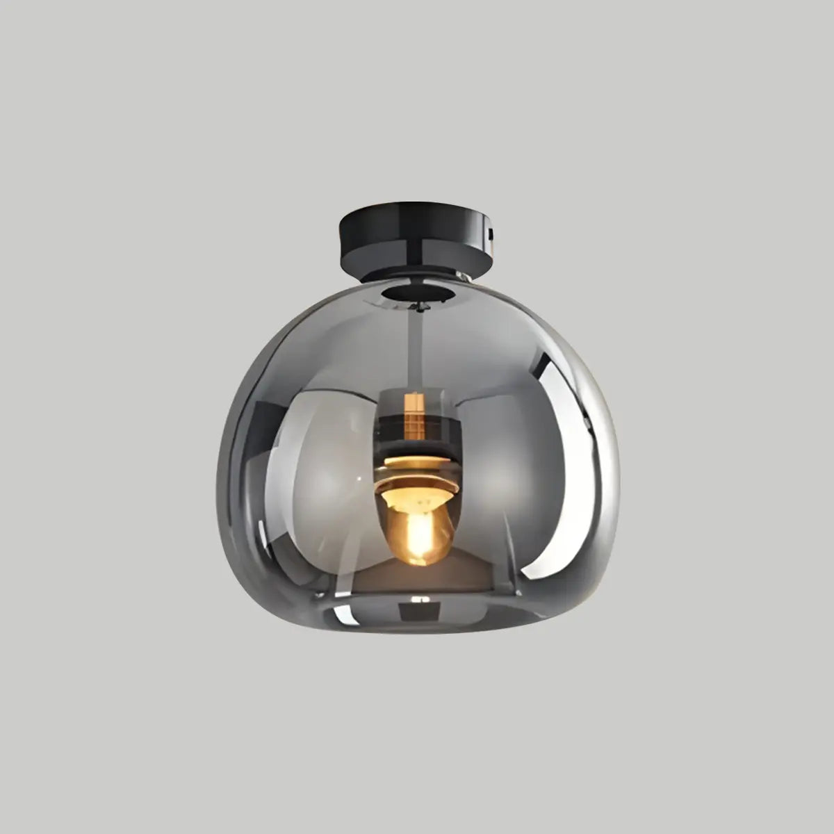flairel Vintage Glass Semi-Flush Ceiling Light for Entryway