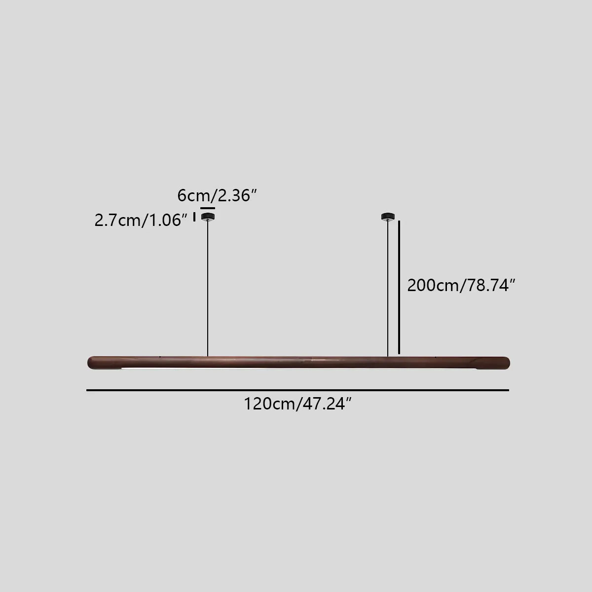 flairel Svelte Wood Linear Pendant Light for Kitchen