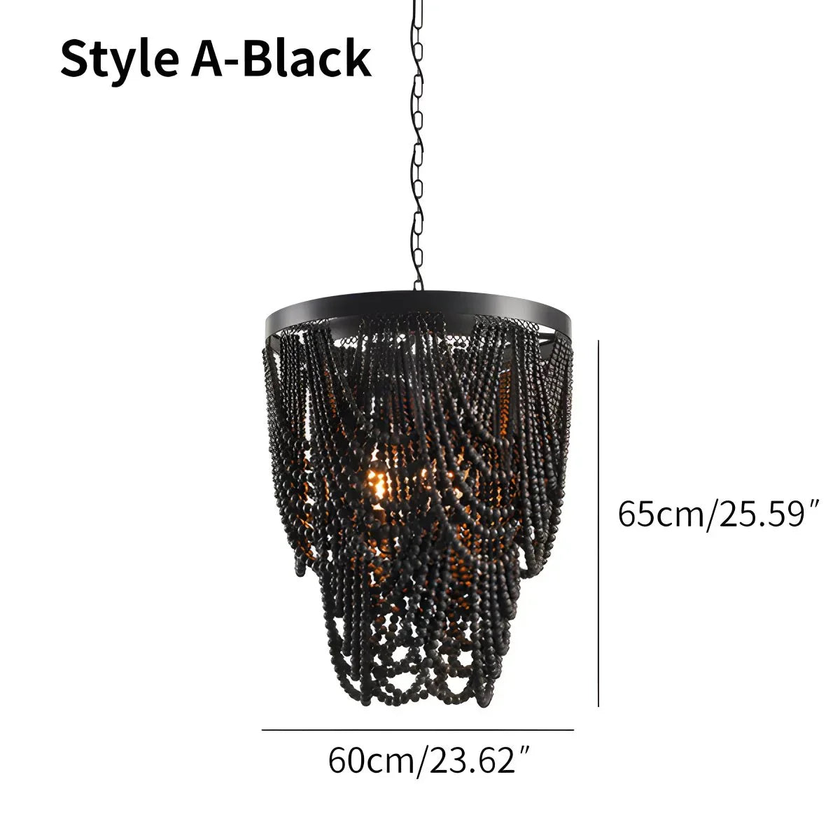 flairel Retro Wooden Bead Chandelier for Dining Room