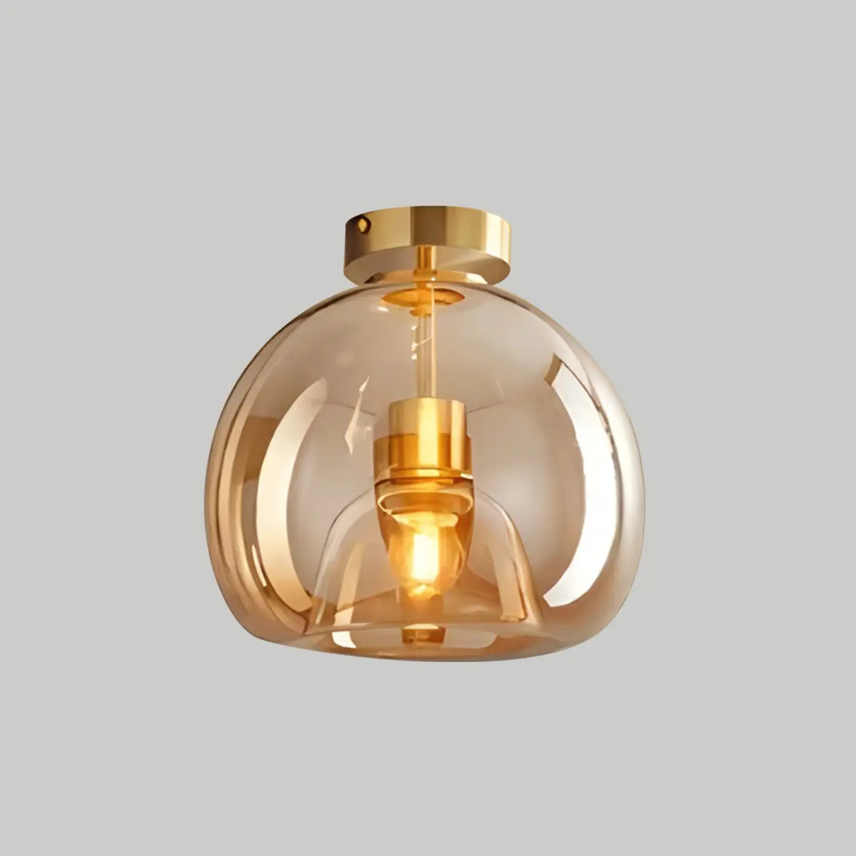 flairel Vintage Glass Semi-Flush Ceiling Light for Entryway
