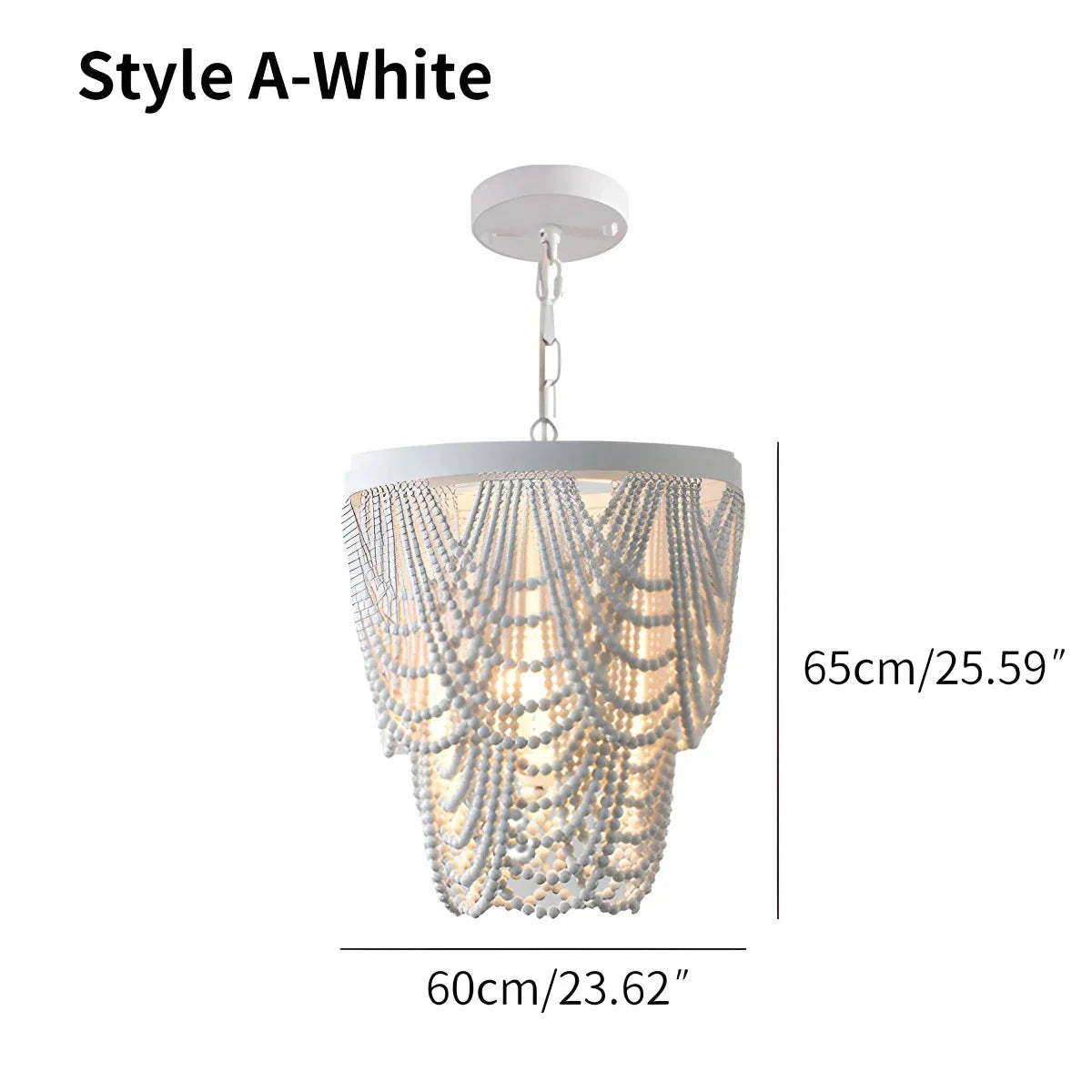 flairel Retro Wooden Bead Chandelier for Dining Room