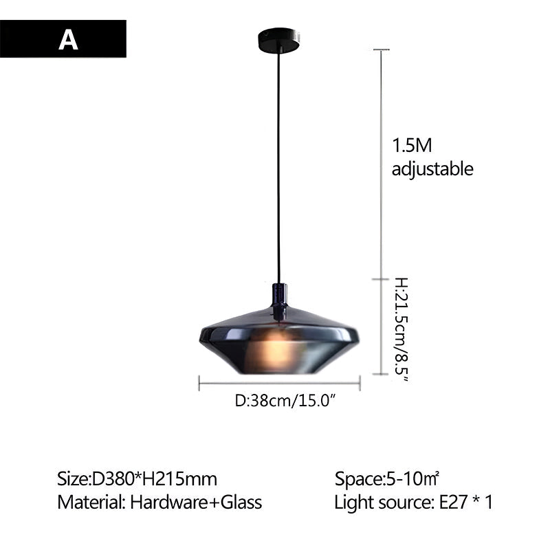 flairel Modern Minimalist LED Glass Pendant Light for Kitchen