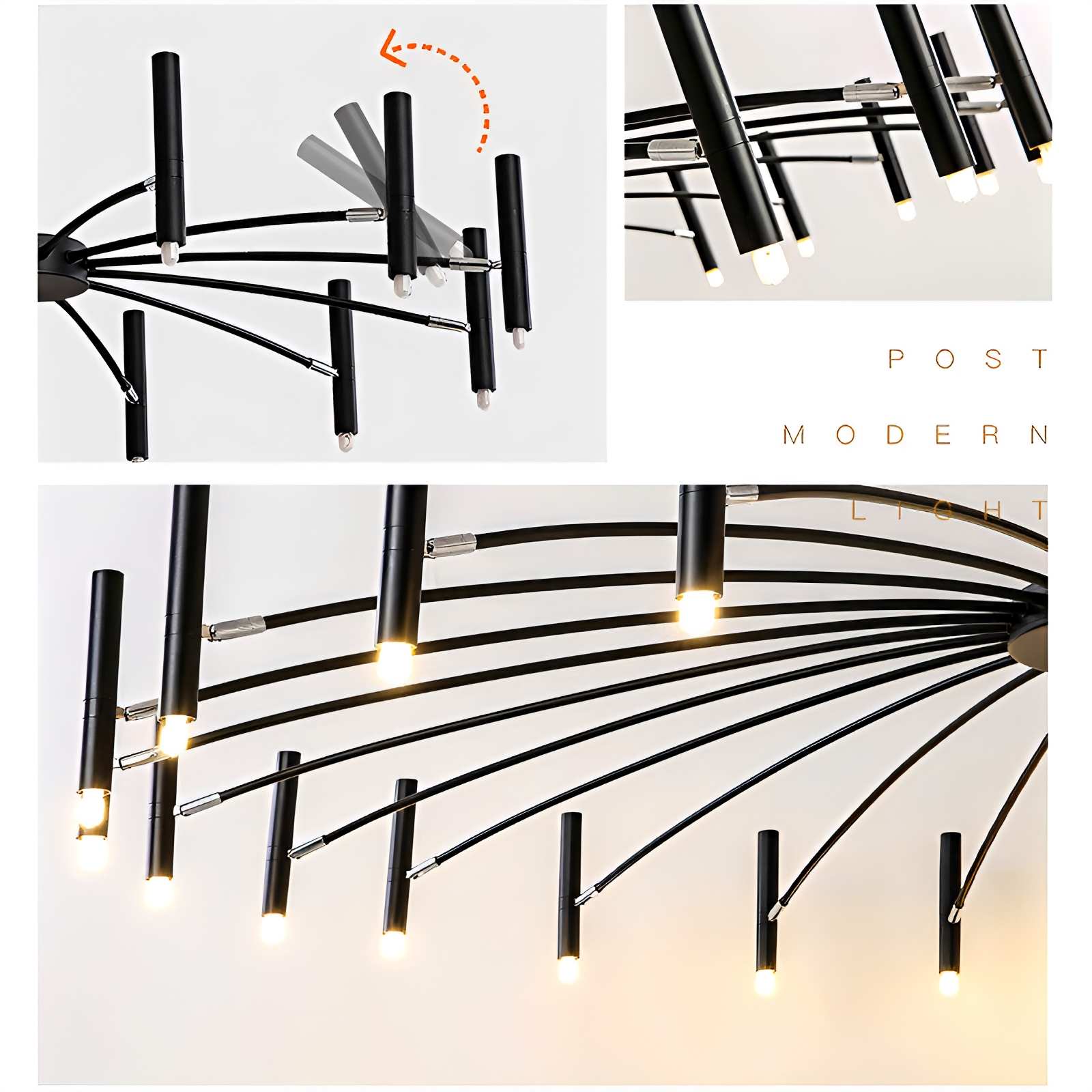 flairel Modern Adjustable Candelabra Chandelier for Living Room