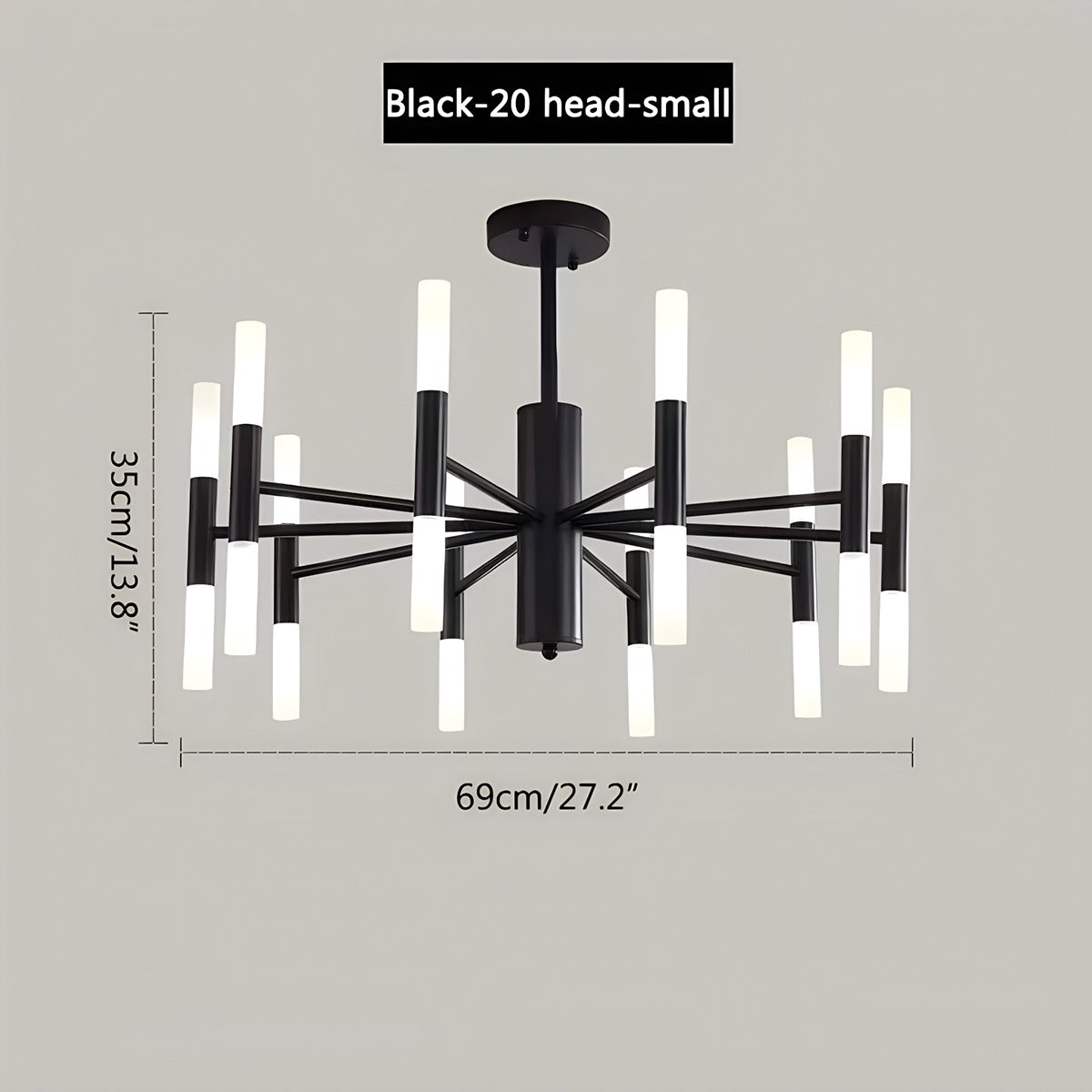flairel Adjustable Round Tube Chandelier
