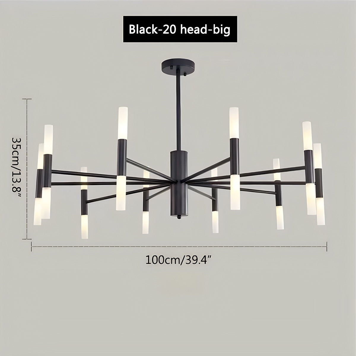 flairel Adjustable Round Tube Chandelier