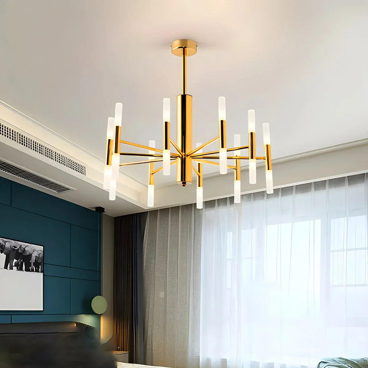 flairel Adjustable Round Tube Chandelier