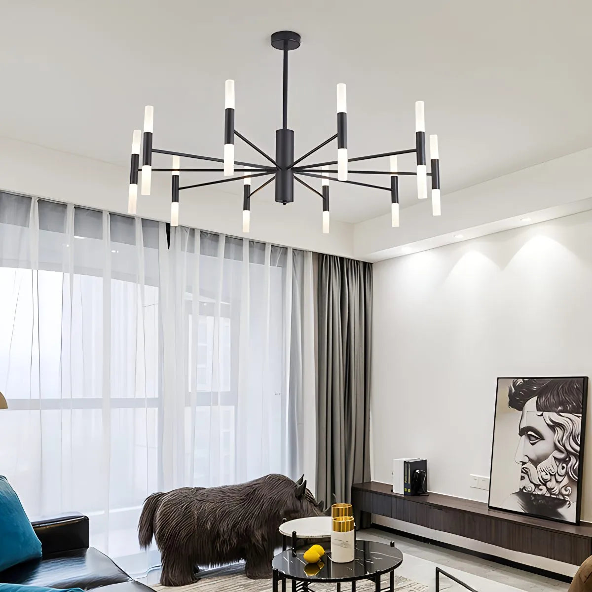 flairel Adjustable Round Tube Chandelier