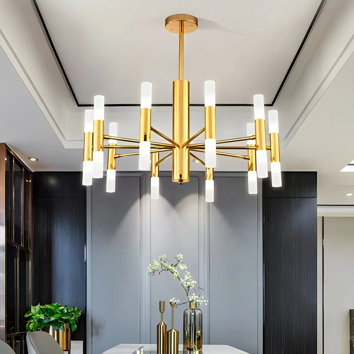 flairel Adjustable Round Tube Chandelier