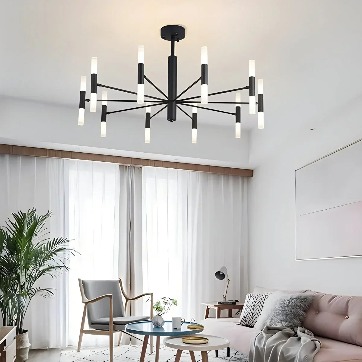 flairel Adjustable Round Tube Chandelier