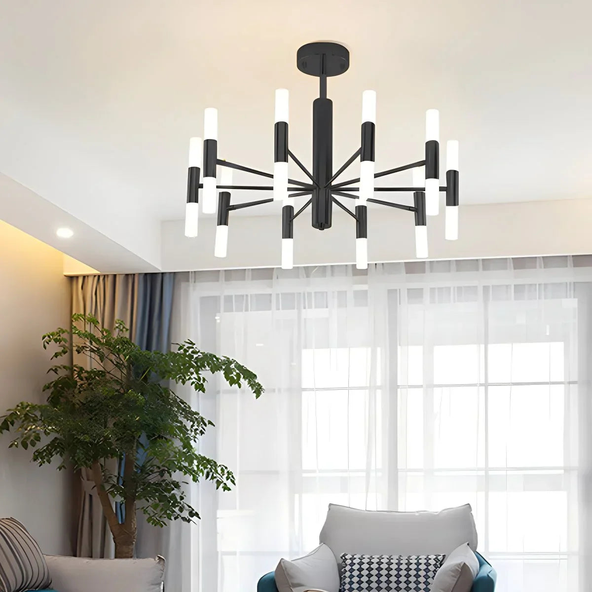 flairel Adjustable Round Tube Chandelier