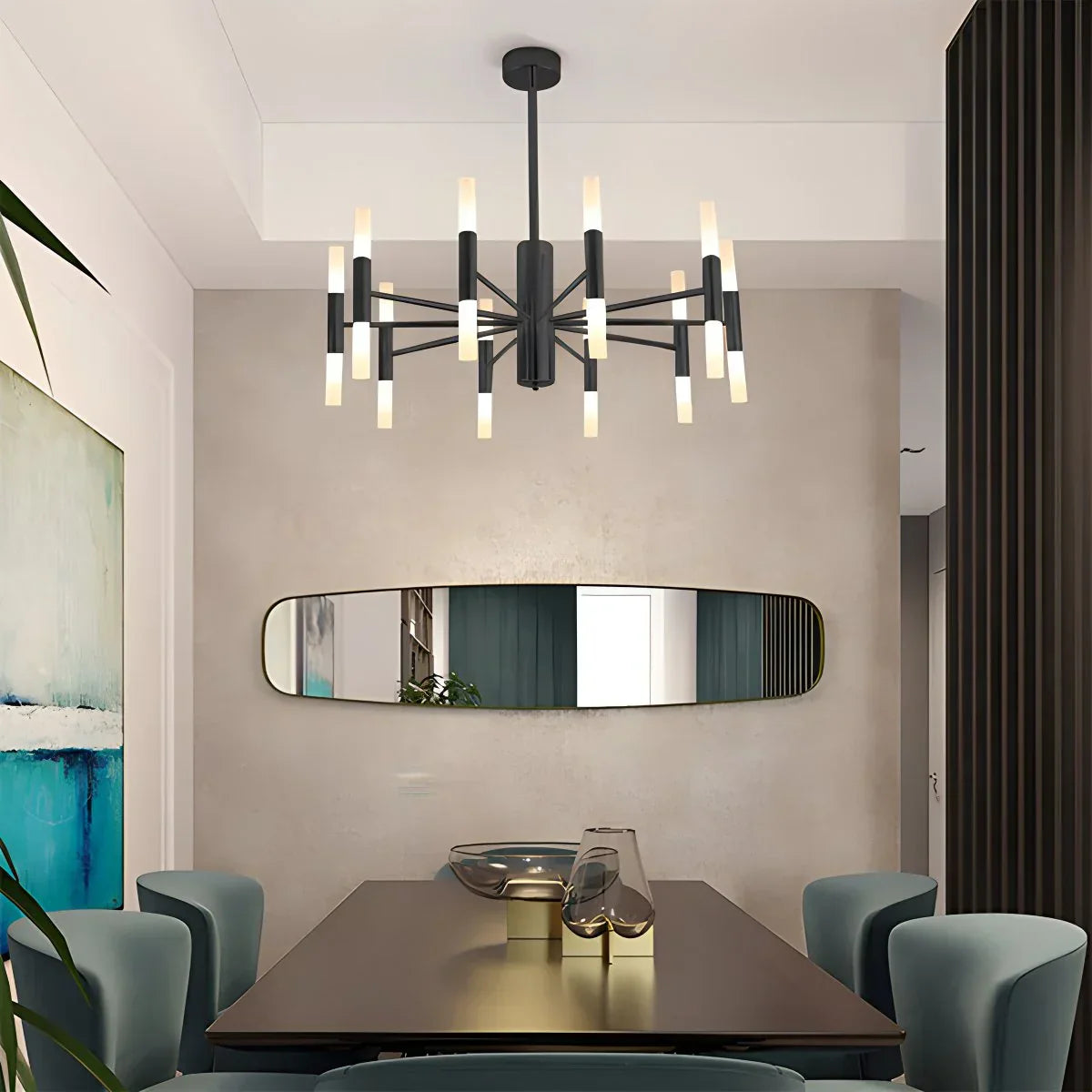 flairel Adjustable Round Tube Chandelier