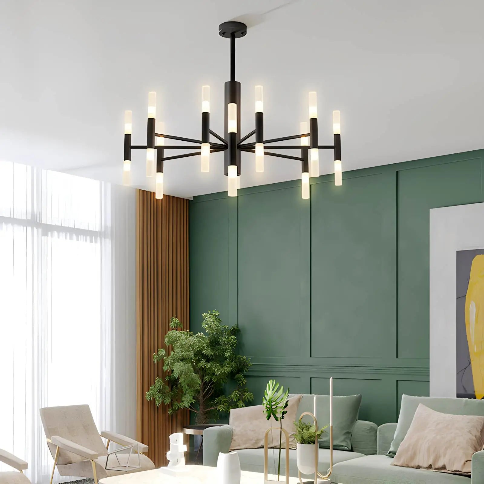 flairel Adjustable Round Tube Chandelier