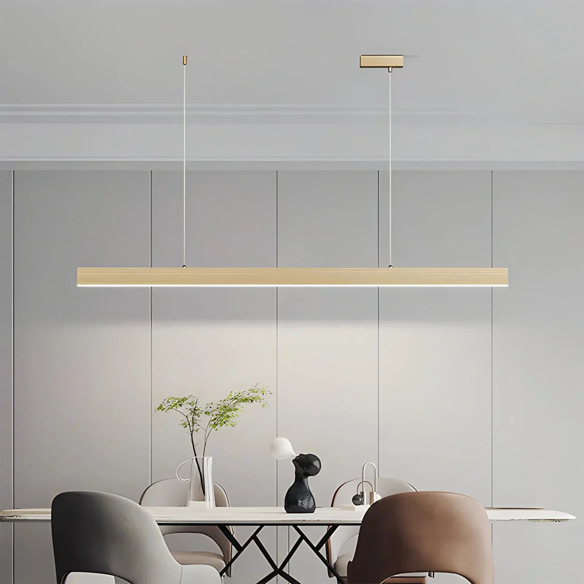 flairel All Copper Minimalist Chandelier for Dining & Living Rooms